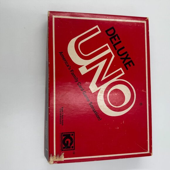 Deluxe Uno Card Game 1978 By International Games Complete With Box Cards & Score - Picture 11 of 14